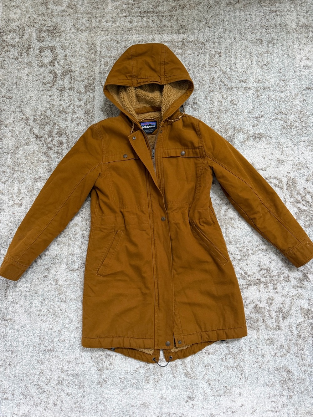 Patagonia Women's Hooded Trench Coat in Mustard